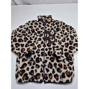 Odd Future OFWGKTA Jacket Men's S Beige Leopard Fleece Bomber Full Zip